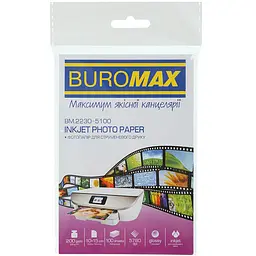 Фотопапір Buromax глянцевий 10х15 см 200 г/м² 100 аркушів (BM.2230-5100)