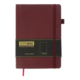 Блокнот діловий Buromax Logo2U Brief А5 96 арк. в крапку обкладинка штучна шкіра бордовий (BM.295304-13) - мініатюра 2