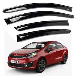 Дефлектори вікон вітровики для Kia Rio 2010-2017 Седан Скотч 3М (Voron Glass) VK10612