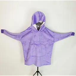 Толстовка-плед з капюшоном Huggle Hoodie Ultra Plush Blanket | Плюшева кофта | Плед із рукавами Oversize Фіолетовий - мініатюра 4
