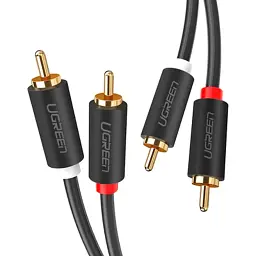 Кабель мультимедійний 2xRCA M to 2xRCA M 3.0m AV104 black Ugreen (10519) - мініатюра 2