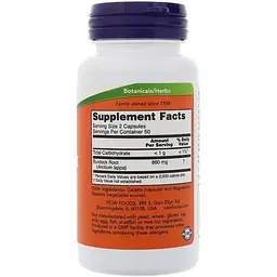 Натуральна добавка Now Корінь лопуха Burdock Root 430 мг 100 капсул - мініатюра 2