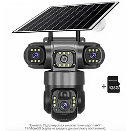 IP-камера вулична з акумулятором та потрійним об'єктивом XON 4G 8000mAh Solar 1080P SmartCam (TCBSM23VB 3992) Чорна - мініатюра 2
