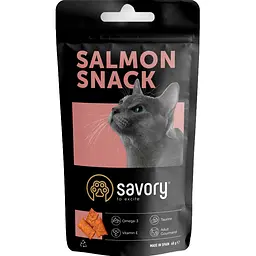 Хрусткі ласощі Savory Snack Подушечки для вибагливих котів, з лососем 60 г (31454)