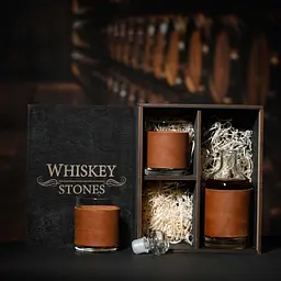 Подарунковий набір віскі Whiskey Stones №12 у дерев'яному пеналі - графин + склянки Larus - мініатюра 4