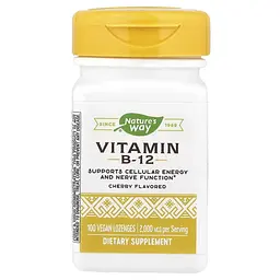 Ціанокобаламін Nature's Way Vitamin B-12, 100 пастилок - Вишня