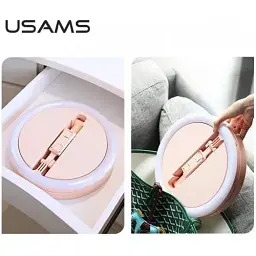 Тримач з кільцевим освітленням Usams US-ZB120 Stretchable foldable holder fill light 168 см білий - мініатюра 6