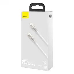Кабель Baseus Cafule Metal USB-C to Lightning PD 20W 2m White (CATLJK-B02) [71406] - мініатюра 7