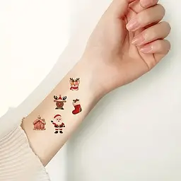 Набір дитячих тимчасових тату Різдво та Новий рік №4 Fresh Tattoo christmas-tatoo-set-10-4 - мініатюра 3