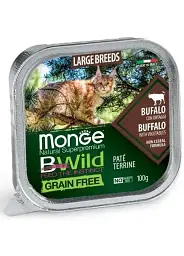 Корм Monge BWild Grain Free Cat Bufalo вологий з м'ясом буйвола для котів великих порід 100 гр