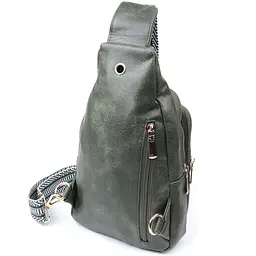 Стильна слінг сумка для жінок з екошкіри Vintage 22745 зелена - мініатюра 6
