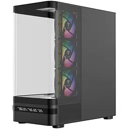 Корпус Modecom VOLCANO AQ200 ARGB MIDI FRONT LCD, 4x120mm fans ЧОРНІЙ без Блок живлення ATX - мініатюра 3