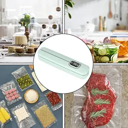 Вакуумний пакувальник з LED дисплеєм Вакууматор для їди вологих та сухих продуктів м'яса овочів зелені для тривалого зберігання з запаюванням 33×7.5см 220v UKC Vacuum Sealer - мініатюра 3