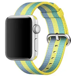 Ремінець Creasted для годинника Apple Watch 42 мм 44 мм нейлоновий з пряжкою, Blue-yellow-green