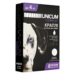Краплі Unicum Complex Рremium від гельмінтів, бліх та кліщів для собак 0-4 кг 4 шт. (UN-031) - мініатюра 2