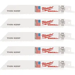 Полотно для шабельних пил THIN KERF MILWAUKEE, 150х3,1/2,1мм, (5шт), (універсальні)