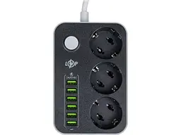 Мережевий фільтр-подовжувач Logicpower Black 2 м (F24U6) - мініатюра 2