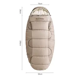 Спальний мішок овальний Naturehike PS300 CNK2350WS026, бежевий - мініатюра 2