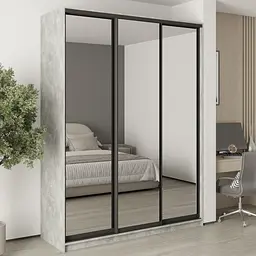 Шафа-купе тридверна MebelStar Комбо BG 3 Дзеркала 180x45x240 см Бетон (MBS-9848)