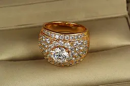Кільце Xuping Jewelry бочечка з камінням р 17 золотисте