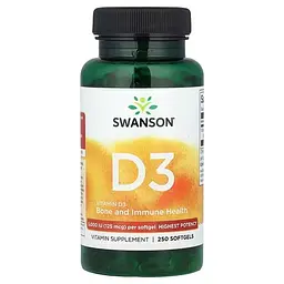 Витамин D Vitamin D3 5000 IU 250 жидких капсул Swanson vit0006415