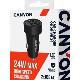 Зарядний пристрій Canyon 2xUSB 24W black (CNE-CCABR2AA) - мініатюра 6