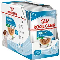 Набір вологого корму Royal Canin Mini Puppy для цуценят собак дрібних порід 1.02 кг (12 шт. х 85 г) - мініатюра 2
