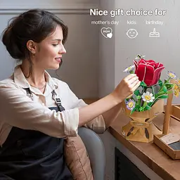 Тривимірна головоломка-конструктор Cubic Fun Flower Bouquet Rose Букет квітів Троянда (W3301h) - мініатюра 3