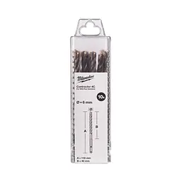 Бур SDS-PLUS 4C Contractor Milwaukee, діаметр 6х110х40 мм, (10 шт.)