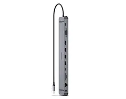 USB-хаб Real-el CQ-1000 USB3.0х3/USB-C/HDMI/VGA/RJ45/SD/TF/3.5mm audio, 0.4m, Космический серый