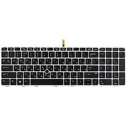 Клавіатура для ноутбука HP Zbook 15U G3 чорна, сірий фрейм, підсвітка