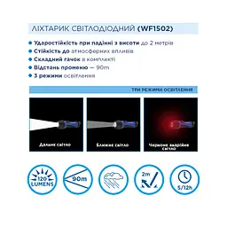 Ліхтар Westinghouse 3W LED WF1502 + 4 x AAA LR03 (WF1502-4LR03TB)