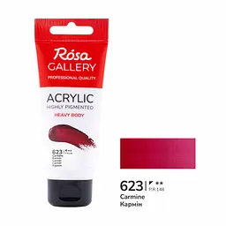 Фарба акрилова Кармінова (623) 60 мл ROSA Gallery (4823098510581)