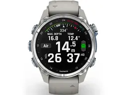 Спортивний годинник Garmin Descent Mk3 43 mm Stainless Steel with Fog Gray Silicone Band (010-02753-04/03) - мініатюра 3