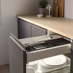 Підставка для ножів IKEA чорна, універсальна кухонна, пластик - мініатюра 3