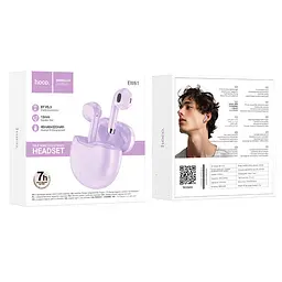 Навушники Hoco June true wireless BT headset EW61 | BT5.3, 40/320mAh, 7h | purple - мініатюра 3