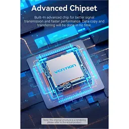 Хаб USB 3.0 - 1xUSB 3.0/3xUSB 2.0, 0.15м, 5 Гбіт/с, Grey Vention - мініатюра 2