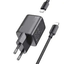 МЗП Hoco N40 Mighty 1C PD20W + Type to Lightning Black - мініатюра 2