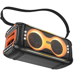 Bluetooth колонка Hoco HA9 Kayman + два мікрофона Black - мініатюра 3