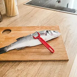 Рибочистка ніж для чищення риби з пластиковою ручкою 12 см, Kitchette Червоний 85816 - мініатюра 2