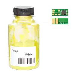 Тонер HP LJ Pro M252, Canon 045, 45г Yellow +chip WWM (045-CF402A-201Y)
