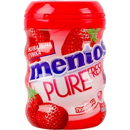 Жувальна гумка Mentos Pure Fresh Полуниця 56 г (8935001729013)