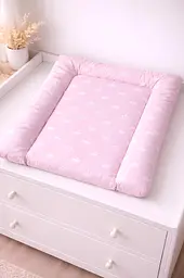 Сповивальний матрац на дитячий комод пеленатор або пеленальний столик м'який з бортами синтепон знімний універсальний розмір 70*55 см BST рожевий
