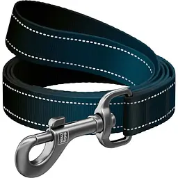 Повідець для собак нейлоновий Waudog Nylon Mono світловідбивний L-XXL 2.5х122 см чорний