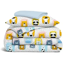Комплект постільної білизни Cosas Animals color CS5 Підлітковий фланель білий (Flannel_AnimalsColor_El90-41Skyer_155)