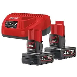 Енергокомплект Li-Ion MILWAUKEE, M12 NRG-402 (ЗУ С12 С, 2х4Аг B4)