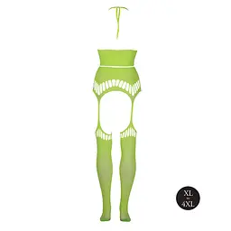 Комплект білизни Ouch! Two Piece with Crop Top and Stockings, XL/XXXXL (зелений) - мініатюра 5