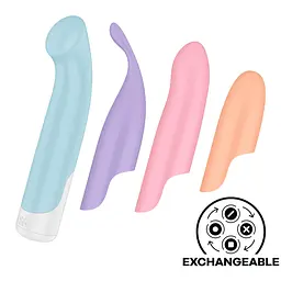 Набір 4-в-1 Satisfyer Playful Four, вібратор та 4 насадки, 12 режимів - мініатюра 1
