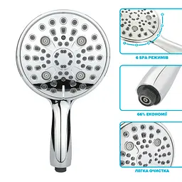 Водозберігаюча душова лійка DROP SPA6F-MULTI150 "Туман" із 6 SPA потоками - Економія 66% - мініатюра 3