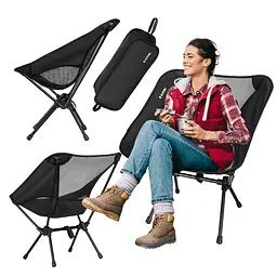 Крісло туристичне ультралегке розкладне Outtec Moon Chair Light з чохлом чорний - мініатюра 2